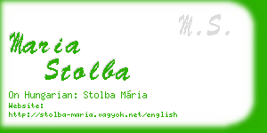 maria stolba business card